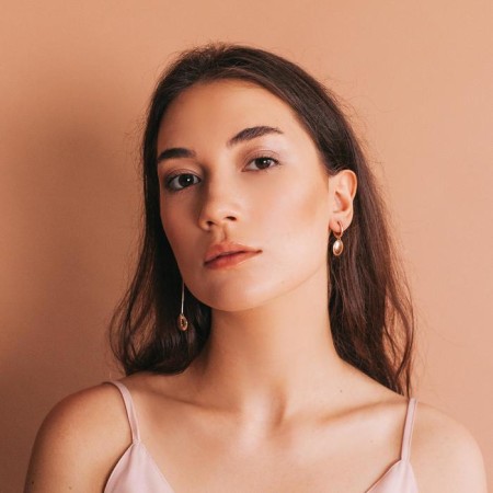 Earrings "minimal" asymmetry, gilding-3