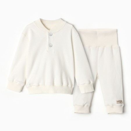 Kit for children (jumper, trousers) minku Ecrew color, height 68-74 cm