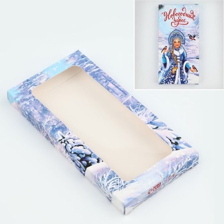 Box for Chocolate "New Year's Miracles", with a window, 17.3 x 8.8 x 1.5 cm, New Year