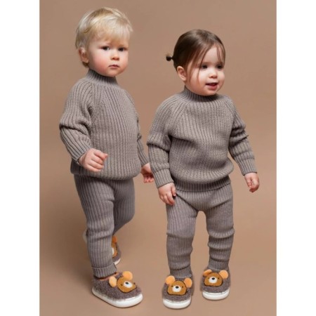 Sweater Children's Knitted Amarobaby Warm, height 98 cm, brown color-5