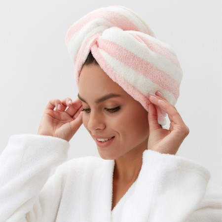 Chalma for drying hair Ethel "stripes", central zero, 65*25 cm, 100% p/e-1