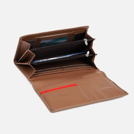 Women's wallet on magnets, brown color-2