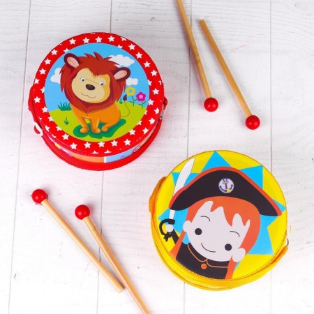 Musical toy "Drum", with a pattern, Mix color, paper membrane-2