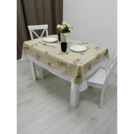 MEIWA tablecloth, rectangular, 122 x 152 cm, beige color-1