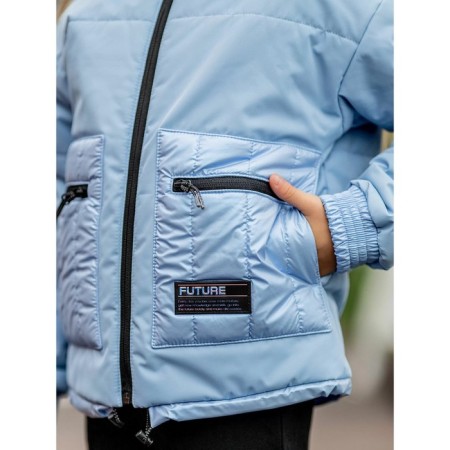 Jacket for girls, height 116 cm, blue color-6