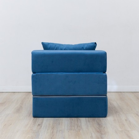 Walked armor-bed "Essen", velor fabric, blue color-2