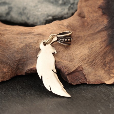 Подвеска-амулет "Перо удачи", латунь-2