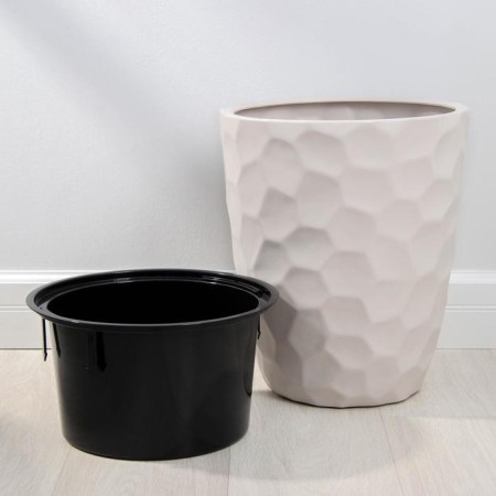 Kashpo for flowers with an insert "Mosaic", 19.5 l (9 L), Cream color-1