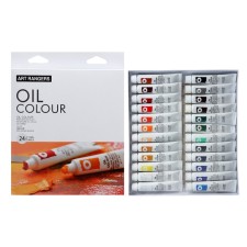 Oil paints 12 ml, in a metal tube, in a cardboard box, 24 colors