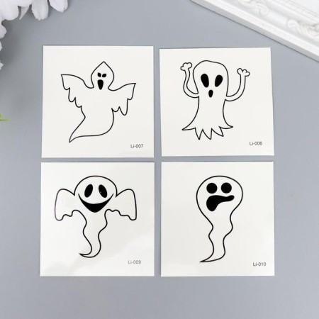 Tattoo on the body phosphorus "Ghosts" mix 6x6 cm