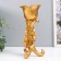 Polystone candlestick for 1 candle "Flower Trinoga" gold 21x9.5x9.5 cm