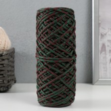 Knitting cord 35% cotton, 65% polypropylene 3 mm 85m/160 ± 10 g (cherry/emerald)