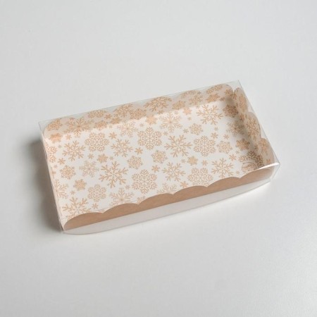 Box for confectionery with PVC lid "Gift for you", 21 x 10.5 x 3 cm, New Year-2