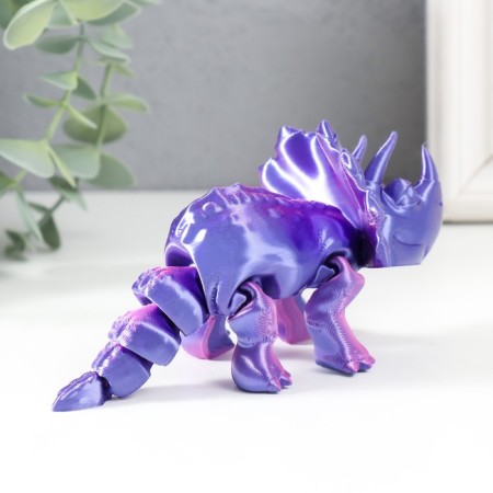 Souvenir-Antistress "Triceratops Terenty" 13.5x3.5x7.5 cm, lilac-3