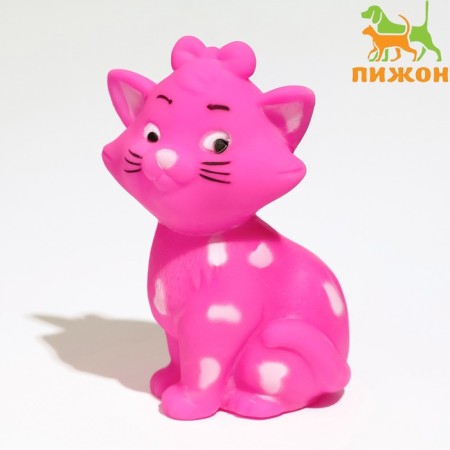 Brying toy "cat" for dogs, 10 cm, pink