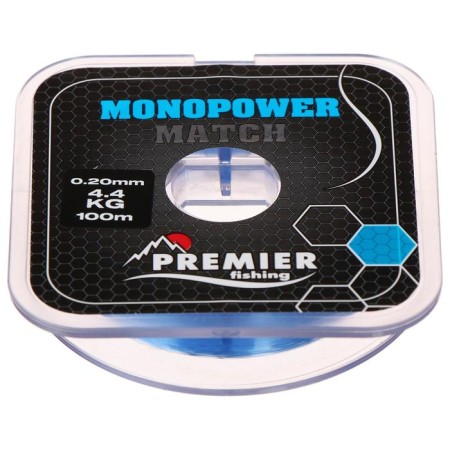 Premier Fishing Monopower Match, diameter 0.2 mm, test 4.4 kg, 100 m, blue