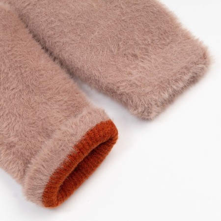 Women's mittens, beige color, size 7-8-2