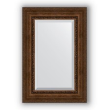 Mirror with fatset in a baguette frame - aged bronze with an ornament of 120 mm, 62 x 92 cm, evoForm