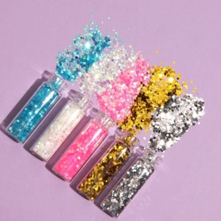 Sparkles for decor, large, set of 12 bottles, multi -colored-2