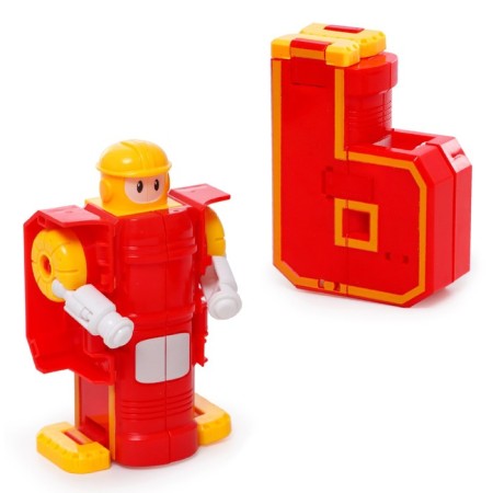 Set of robots "alphabet", transformed, 7 pieces, gather in 1 robot-7