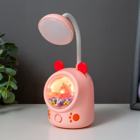 Table lamp "Ears" LED 3W USB pink 7x10x17 cm Risalux-1
