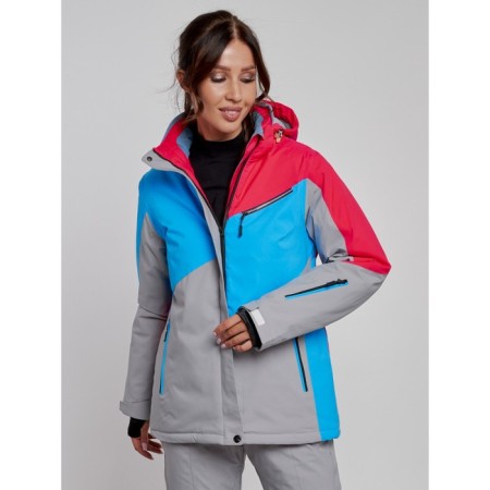 Ski jacket female winter, size 48, raspberry color-4