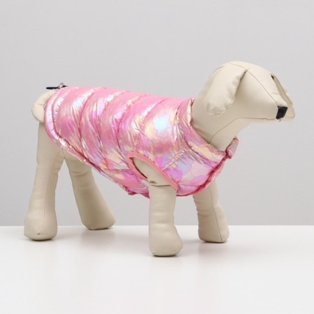 Dog jacket two -sided with a weight, size 16 (ds 36 cm, og 46 cm, ok 35 cm), pink
