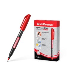 Marker - a permanent a 0.6 mm Erich Krause FP -50 is red, alcohol -based ink is light -resistant, waterproof without xylol and toluene. For writing on any surface, including on CD/DVD disk, OHP film