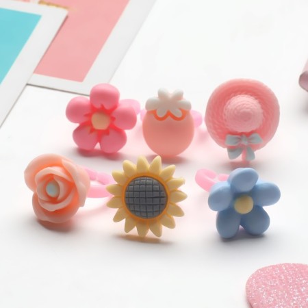 Children's ring "chosen" summer assorted, shape mix, mix, dimensionless color