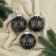 Set of balls Plastic D-8 cm, 3 pcs "Fairytale patterns" curls, golden-black