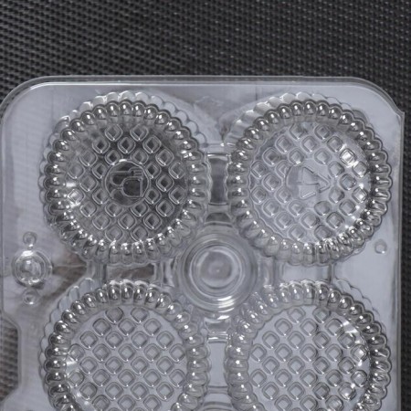 The plastic disposable container with an insoluble lid U-52, 19.4 × 14 × 6.5 cm, internal. 5 × 6.1 cm, 6 cells, transparent color-2