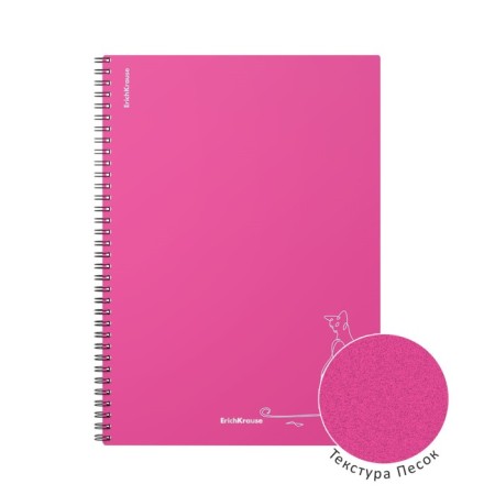 A4 notebook 80 sheets, a cage on a spiral, erichkrause, "silhouette" plastic cover pink-3