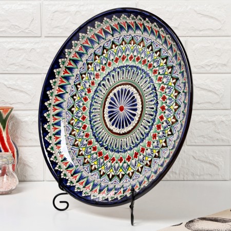 Largan Rishtan ceramics "Patterns", 36 cm, blue-2