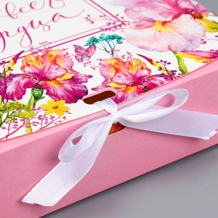 Gift folding box, packaging, “with all my heart”, 20 x 18 x 5 cm-2
