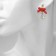 New Year! Earrings "New Year" bow, white-red color in gold
