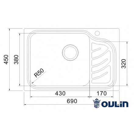 The cut washing of stainless steel OULIN OL-327R, right-1