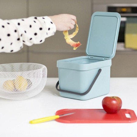 Garbage bucket Brabantia Sort & Go, built -in, mint color, 6 liters-8