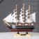Souvenir small “Kovda” souvenir ship, black with white stripes, white sails, 5.5 × 24 × 22 cm