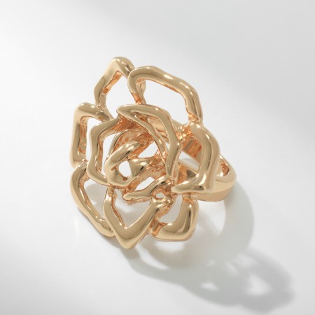 Ring metal "Flower" rose, color gold, size 18-1
