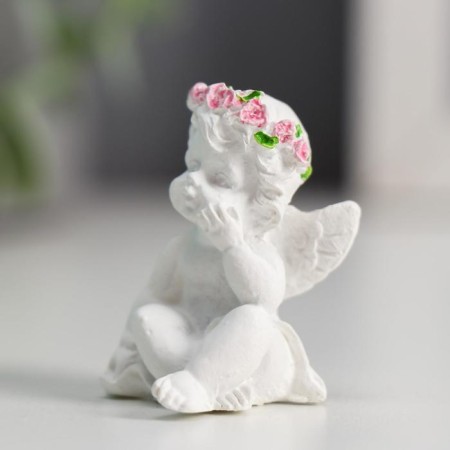 Polystone souvenir "Angel in a wreath of roses" 3.4x2.5x2.5 cm mix-4