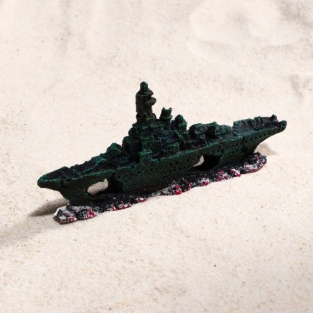 Decor for the Aquarium "Little Boat", 13 x 2.5 x 5.5 cm