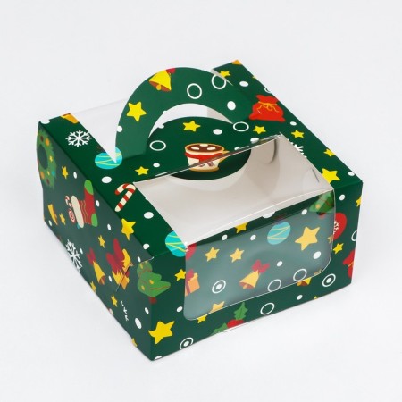 Bearbox under the Bento-Port with the Window "New Year Emerald", 14 x 14 x 8 cm-7