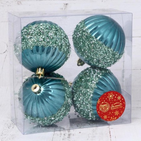 Set of balls plastic D-8 cm, 4 pcs "Roxy" green-1