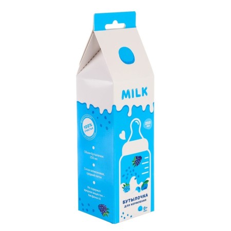 A bottle for feeding Gift "Dairy cocktail", classic throat, 250 ml., 0 months, with a nipple, with handles-5