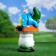 Garden figure "Dwarf on a fly agaric on the stomach" 37x22cm,