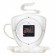 Watching clock, interior for the kitchen "Cup", silent, 25 x 24 cm, white