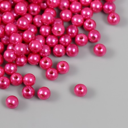 Set of beads "Pearls" d 6 mm, 250 g, raspberry-1