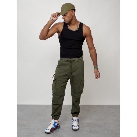 Cargo jeans men, size 44, khaki color-9