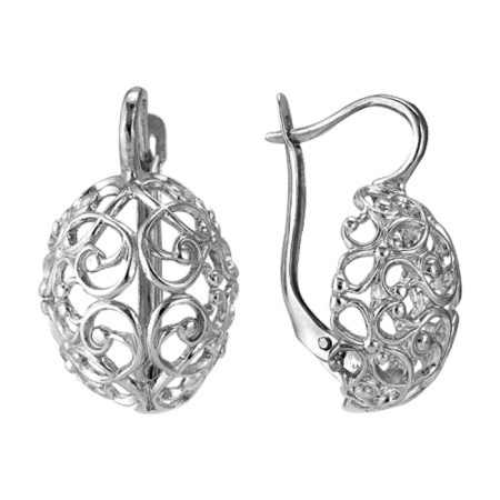 Earrings "Vintage" lace ball, echoing with oxidation