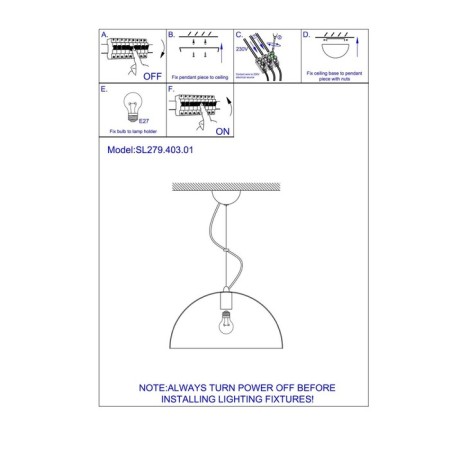 Suspension lamp ST LUCE. SL279.403.01. TAPPO. 1x60 W, E27, 40x40x20 cm, black color-3